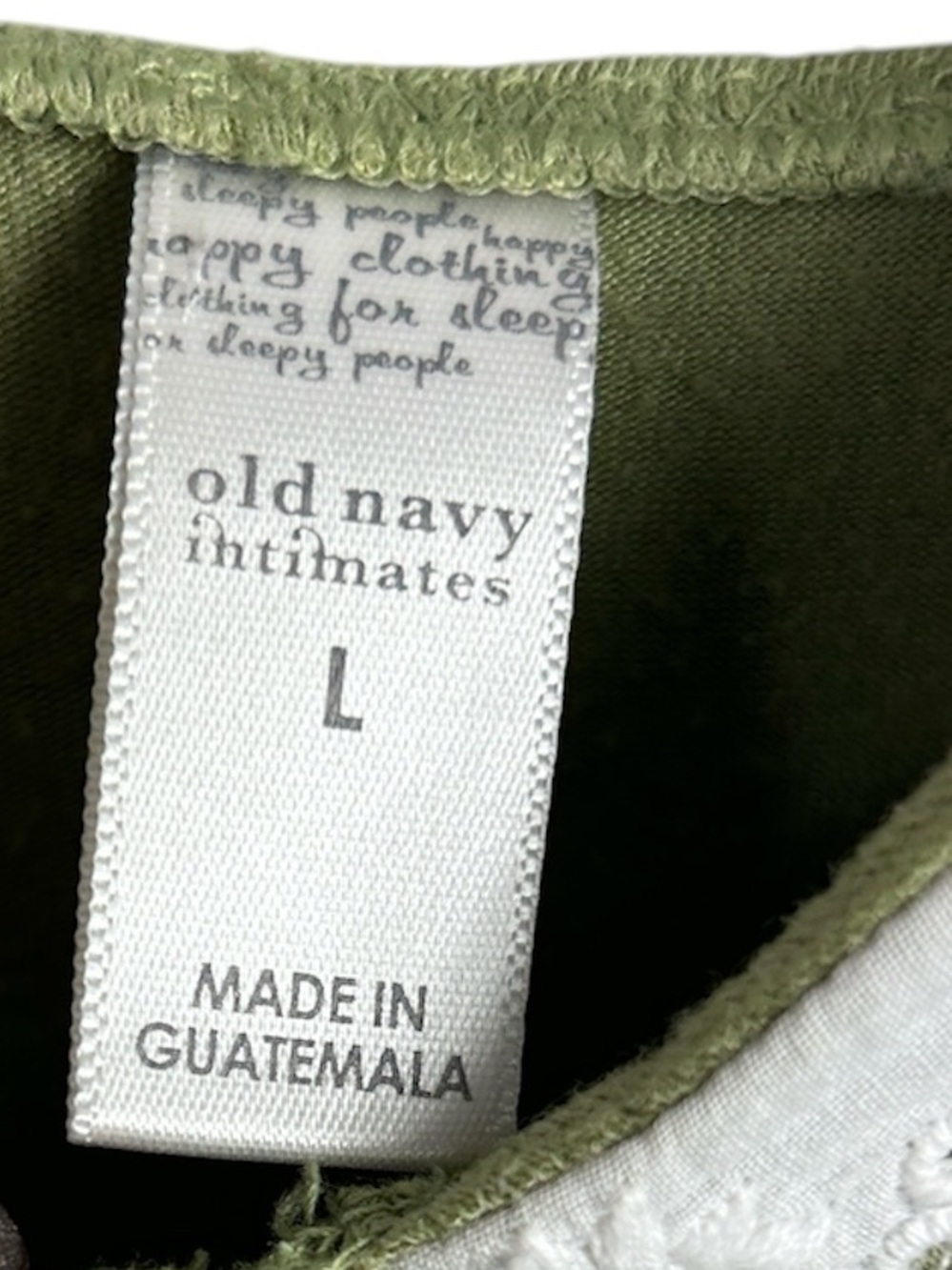 Old Navy Olive Green Lace-Trim Cami Nightgown Size M - Picture 2 of 4